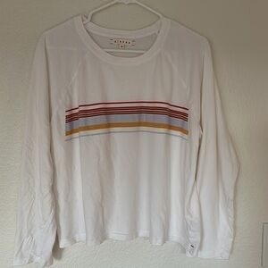 Xirena cropped long sleeve tee white with stripe’s medium